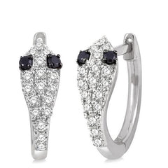 Parkplace Jewelers Snake Petite Black Diamond Huggie Fashion Earrings 674V6PPTSERWG