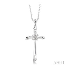 ASHI Silver Cross Diamond Pendant 87989PPSSSLPD