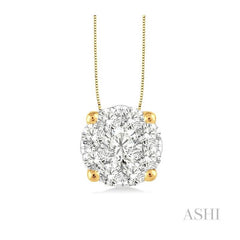 ASHI Round Shape Lovebright Essential Diamond Solitaire Pendant 91752PPFGPDYW