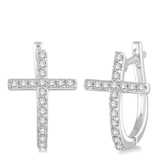 Parkplace Jewelers Cross Diamond Earrings 64956PPFXERWG