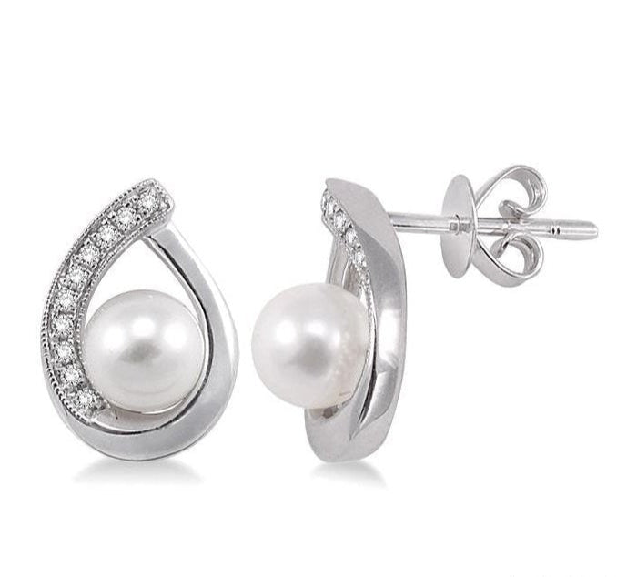 Parkplace Jewelers Pearl & Diamond Fashion Earrings 56668PPTXERWG