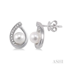 ASHI Pearl & Diamond Fashion Earrings 56668PPTXERWG