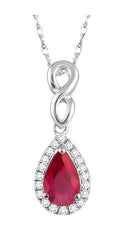 Parkplace Jewelers Pear Shape Gemstone & Halo Diamond Pendant 57058PPTSPDRBWG