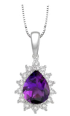 Parkplace Jewelers Pear Shape Gemstone & Halo Diamond Pendant 60008PPTSPDAMWG