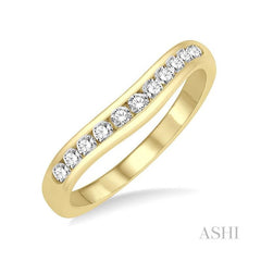 ASHI Curved Diamond Wedding Band 30355PPFGYG