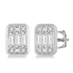 Parkplace Jewelers Emerald Shape Bezel Set Fusion Diamond Earrings 973A7PPFGERWG