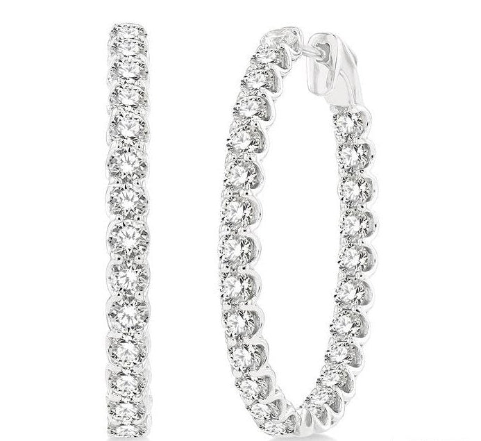 Parkplace Jewelers Inside-Out Diamond Oval Hoop Earrings 624B0PPFGERWG-5.00