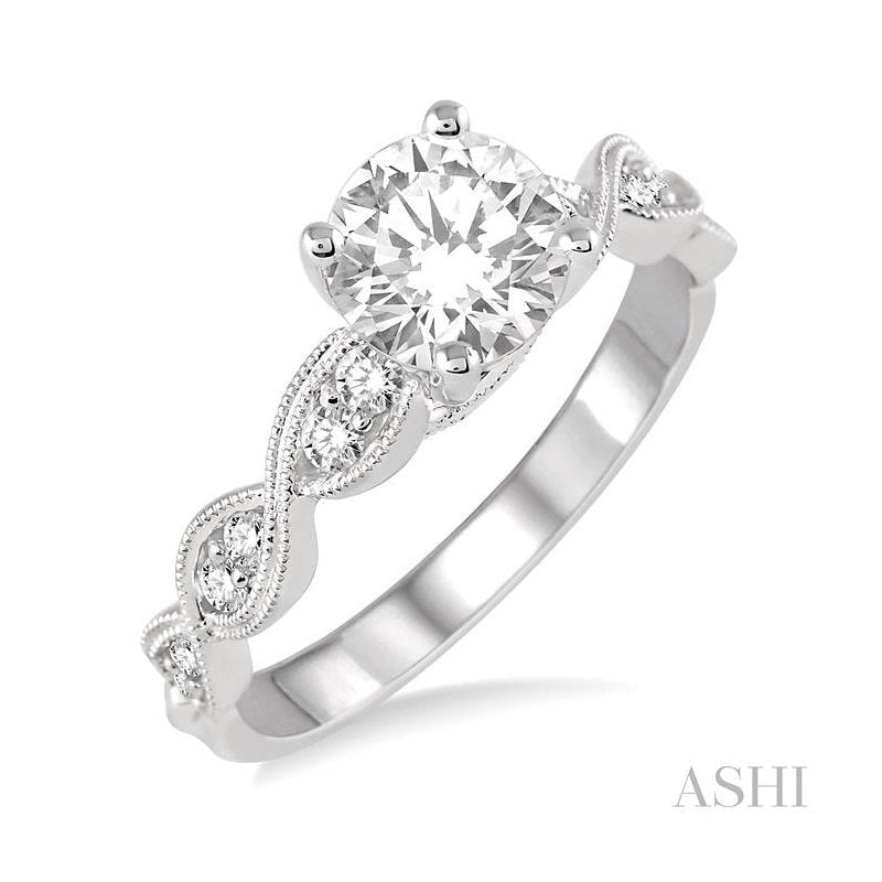 ASHI Round Shape Diamond Engagement Ring 28202PPFVWG-LE