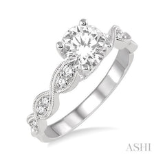ASHI Round Shape Diamond Engagement Ring 28202PPFVWG-LE