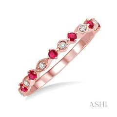 ASHI Gemstone & Diamond Band 46389PPFHRBPG