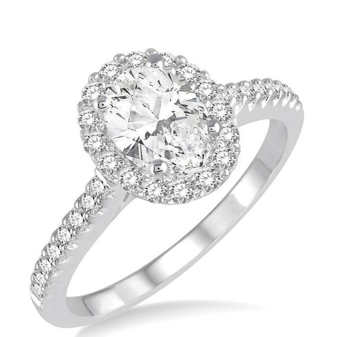 Parkplace Jewelers Oval Shape Semi-Mount Halo Diamond Engagement Ring 216D5PPFVWG-SM