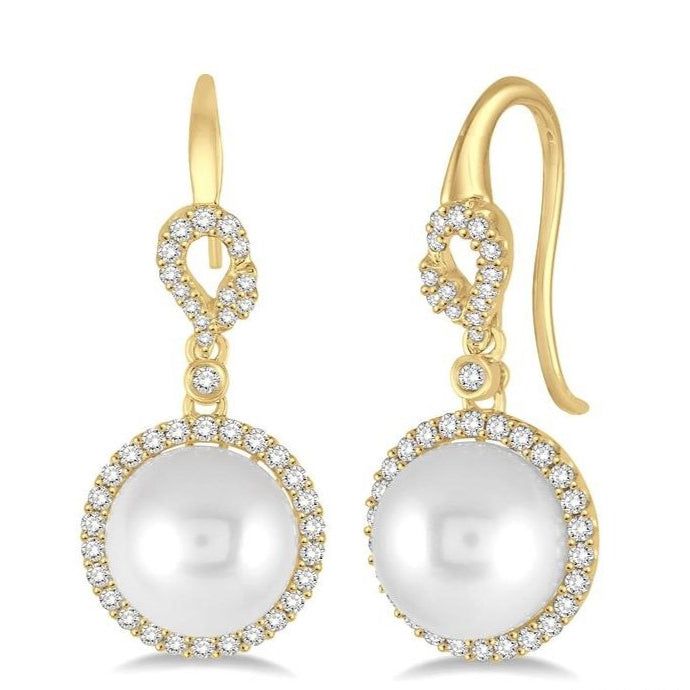 Parkplace Jewelers Pearl & Halo Diamond Earrings 56823PPFHERWPYG