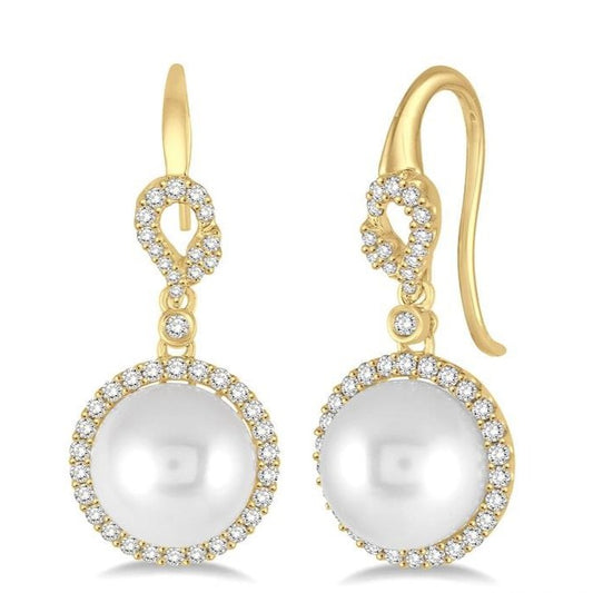 Parkplace Jewelers Pearl & Halo Diamond Earrings 56823PPFHERWPYG