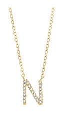 Parkplace Jewelers Block 'N' Initial Diamond Pendant 912F9PPTSPDYG-N