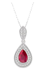 Parkplace Jewelers Pear Shape Gemstone & Halo Diamond Pendant 58588PPTSPDRBWG