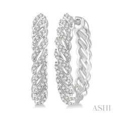 ASHI Diamond Fashion Hoop Earrings 623D5PPFGERWG