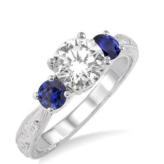 Parkplace Jewelers Round Shape Past Present & Future Semi-Mount Gemstone & Diamond Engagement Ring 22399PPFVSPWG-SM