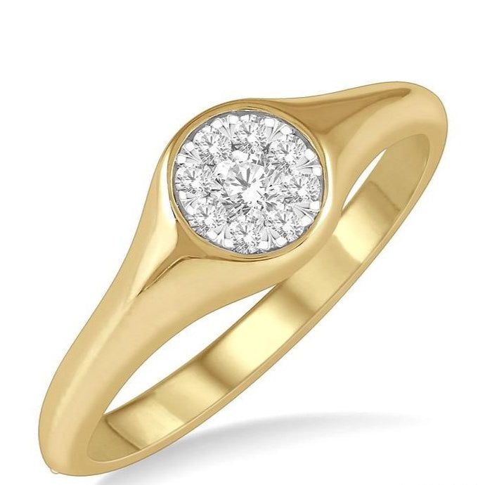 Parkplace Jewelers Round Shape Lovebright Essential Diamond Signet Ring 373M8PPFHYW