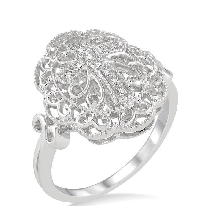 Parkplace Jewelers Silver Cross Diamond Fashion Ring 84019PPSSSLRG