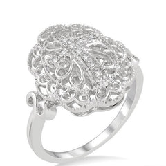 Parkplace Jewelers Silver Cross Diamond Fashion Ring 84019PPSSSLRG