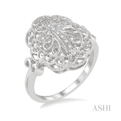 ASHI Silver Cross Diamond Fashion Ring 84019PPSSSLRG