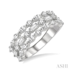ASHI Three Row Baguette Diamond Fashion Band 325E0PPFHWG-1.50