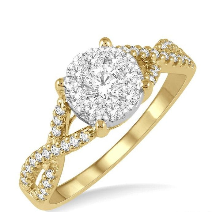 Parkplace Jewelers Round Shape Lovebright Diamond Engagement Ring 19493PPFVYW-LE