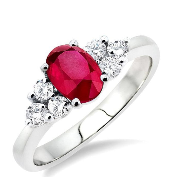 Parkplace Jewelers Oval Shape Gemstone & Diamond Ring 40405PPFCRBW