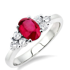 Parkplace Jewelers Oval Shape Gemstone & Diamond Ring 40405PPFCRBW