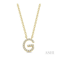 ASHI Block 'G' Initial Diamond Pendant 912F9PPFSPDYG-G