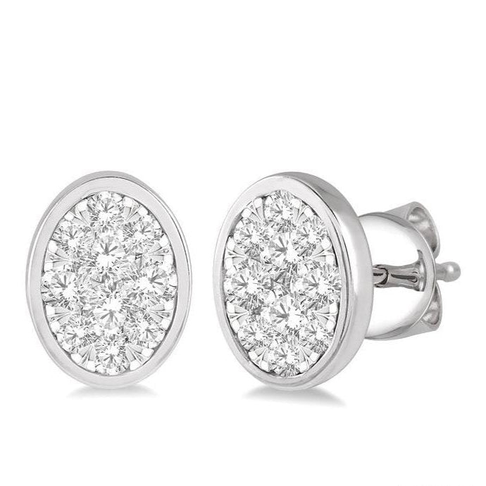 Parkplace Jewelers Oval Shape Lovebright Essential Diamond Stud Earrings 918B2PPFHERWG