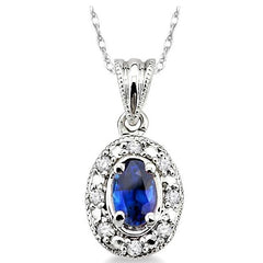 Parkplace Jewelers Oval Shape Gemstone & Diamond Pendant 58199PPTSPDSPWG