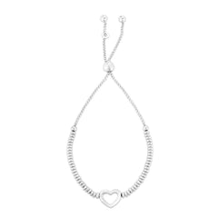 White Sterling Silver Polished Friendship Bracelet