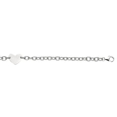 White Sterling Silver Polished Polished Bead Jewelry Bracelet