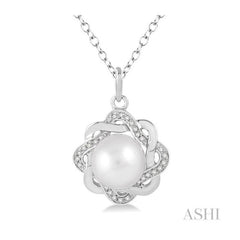 ASHI Silver Pearl & Diamond Pendant 88699PPSSWPSLPD