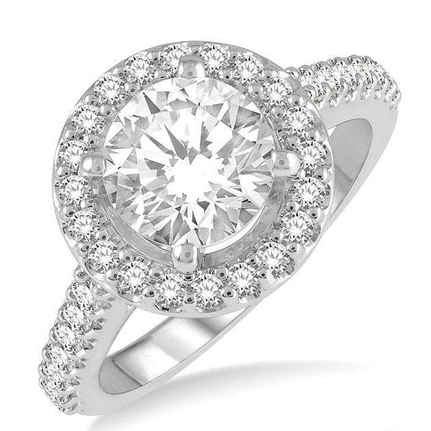 Parkplace Jewelers Round Shape Semi-Mount Halo Diamond Engagement Ring 240G3PPFHWG-SM