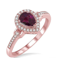 Parkplace Jewelers Pear Shape Gemstone & Halo Diamond Ring 52338PPTSRHPG