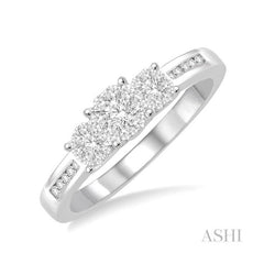 ASHI Round Shape Past Present & Future Lovebright Essential Diamond Ring 36915PPFVWG