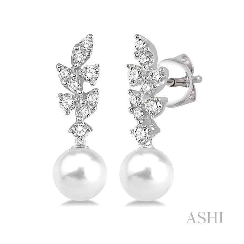 ASHI Pearl & Diamond Fashion Earrings 55995PPFGERWPWG