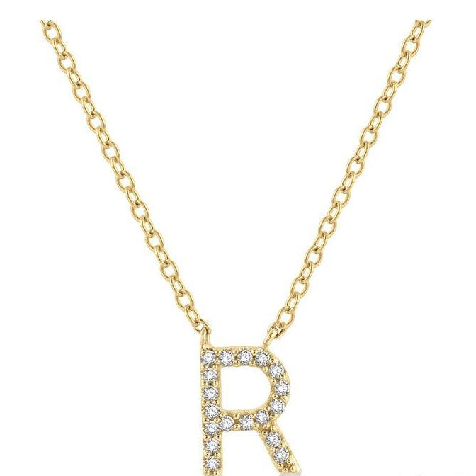 Parkplace Jewelers Block 'R' Initial Diamond Pendant 912F9PPTSPDYG-R