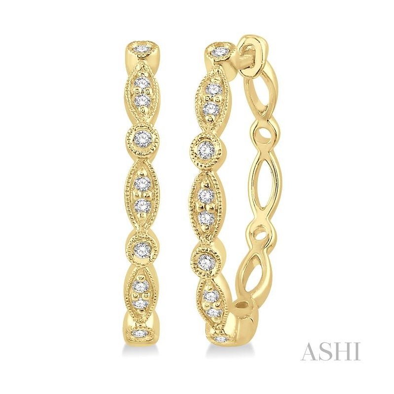 ASHI Diamond Hoop Earrings 637A8PPTSERYG