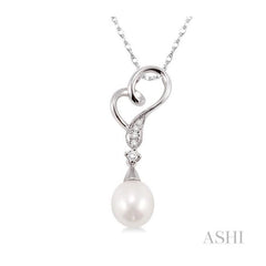 ASHI Heart Shape Pearl & Diamond Fashion Pendant 56679PPTXPDWG