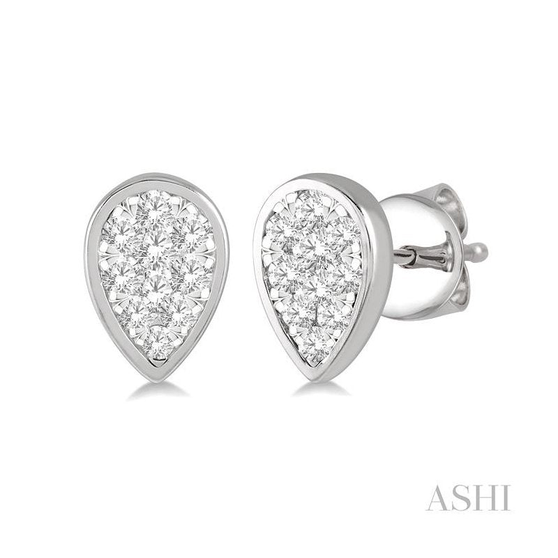 ASHI Pear Shape Lovebright Essential Diamond Stud Earrings 920B5PPFGERWG