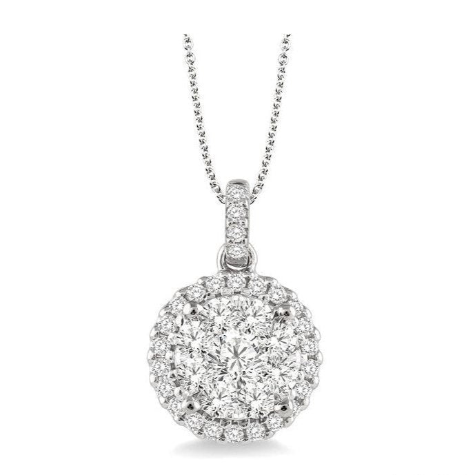Parkplace Jewelers Round Shape Halo Lovebright Essential Diamond Pendant 94912PPFVPDWG