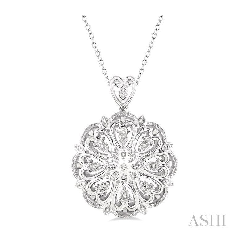 ASHI Silver Medallion Diamond Pendant 86869PPSSSLPD