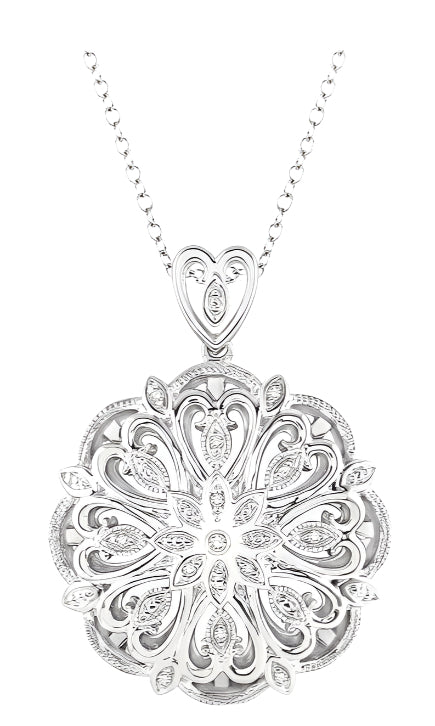 Parkplace Jewelers Silver Medallion Diamond Pendant 86869PPSSSLPD