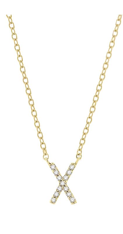 Parkplace Jewelers Block 'X' Initial Diamond Pendant 912F9PPFSPDYG-X