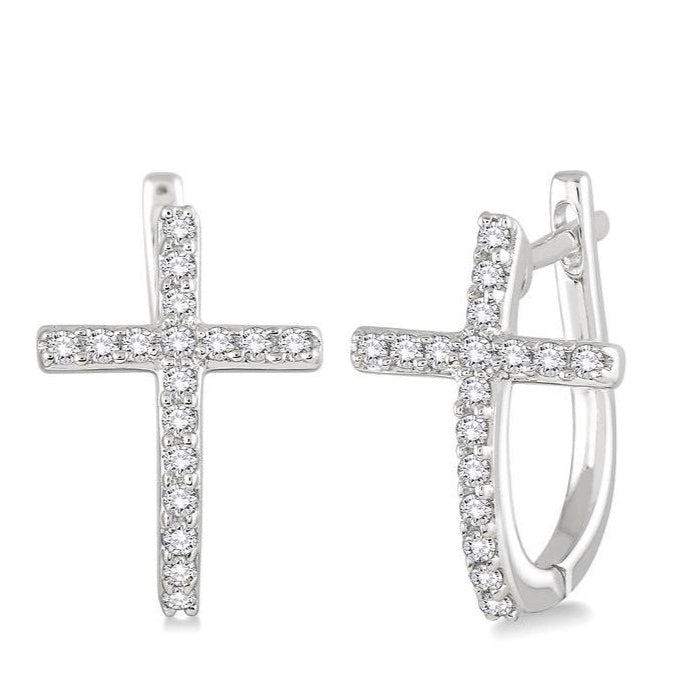 Parkplace Jewelers Cross Diamond Earrings 64956PPTXERWG