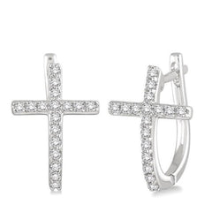 Parkplace Jewelers Cross Diamond Earrings 64956PPTXERWG