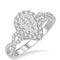 Parkplace Jewelers Pear Shape Halo Lovebright Diamond Engagement Ring 13522PPFVWG